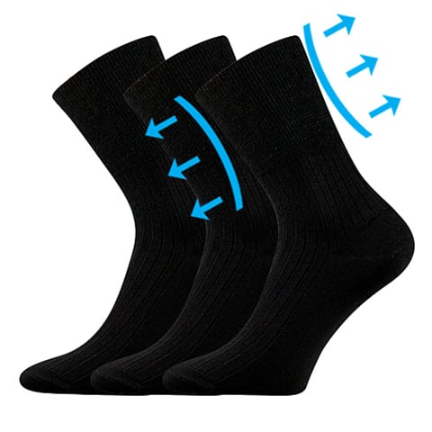 Zdravotní ponožky černá 38-39 (25-26)