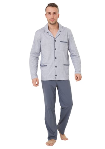 Pánské pyžamo Ambrozy 196 HOTBERG šedá melír XL