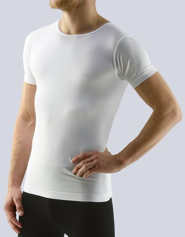 Pánské tričko s krátkým rukávem BAMBOO GINO 58003P bílá M/L
