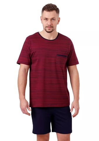 Pánské pyžamo Giuzeppe 1065/11 HOTBERG vínová XL Pánské pyžamo Giuzeppe 1065/11 HOTBERG vínová XL