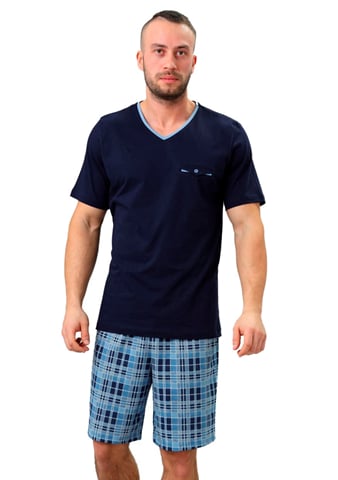Pánské pyžamo Leon 710 HOTBERG modrá tmavá XL