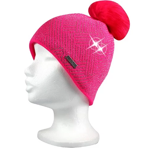 Zimní teplá čepice VoXX MOKKI magenta magenta/stříbrná uni