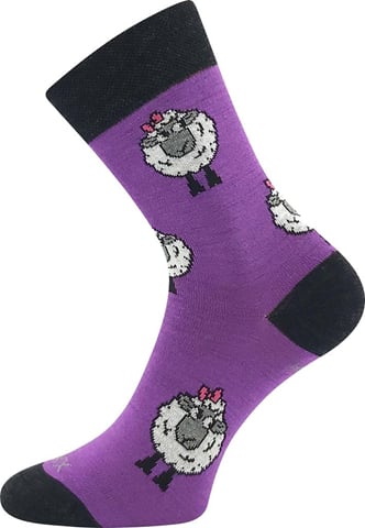 Dámské ponožky VoXX VLŇENKA fialová 39-42 (26-28)