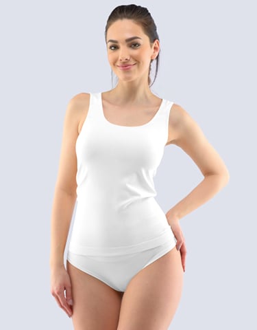 Tílko prodloužené GINA Bamboo 08021 bílá XL/XXL