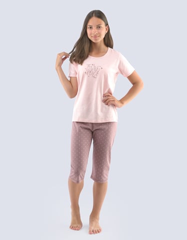 Dívčí 3/4 pyžamo GINA 29004P cukrová barytová 152/158