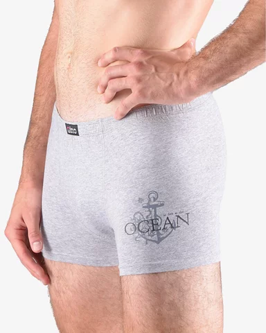 Pánské boxerky s kratší nohavičkou GINO 73115P sv. šedá tm. šedá S/M