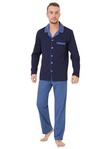 Pánské pyžamo Norbert 670 HOTBERG granát (modrá) XXL
