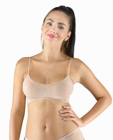 Dámský top s úzkými ramínky GINA 07015P béžová S/M Dámský top s úzkými ramínky GINA 07015P béžová S/M