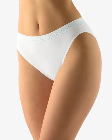 Dámské kalhotky klasické s úzkým bokem GINA Bamboo 00033P bílá peprmint S/M