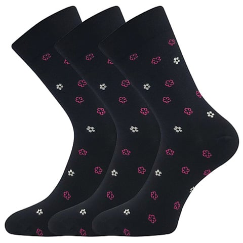 Dámské ponožky LONKA FLOWRANA černá 35-38 (23-25)