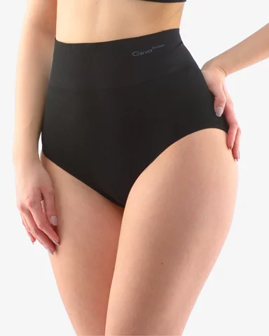 Dámské kalhotky klasické s vysokým pasem GINA Bamboo 00036P černá L/XL