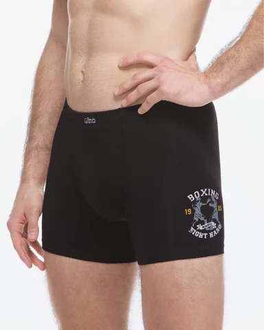 Pánské boxerky s delší nohavičkou GINO 74177P černá bílá XL/XXL