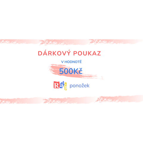 Dárkový poukaz z RÁJE PONOŽEK  - 500 Kč