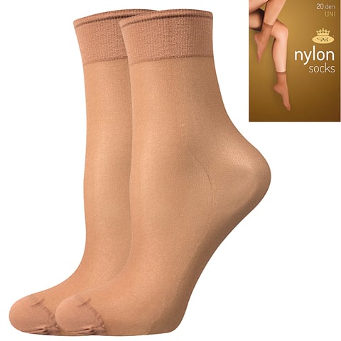 Punčochové ponožky NYLON SOCKS 20 DEN / 2 páry golden uni