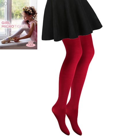 Dívčí punčochové kalhoty GIRL MICRO TIGHTS 50 DEN beet red 110-116