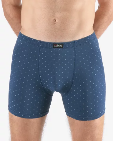 Pánské boxerky s delší nohavičkou nadměrné GINO 74175P tm. šedá aqua XXL/3XL