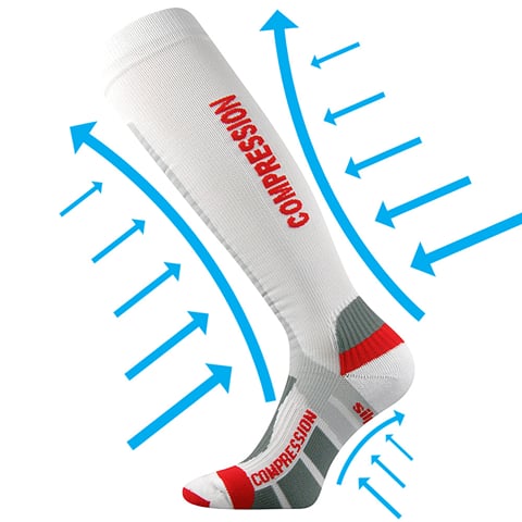 Kompresivní podkolenky VoXX SIGNAL bílo-červená 39-42 (26-28)