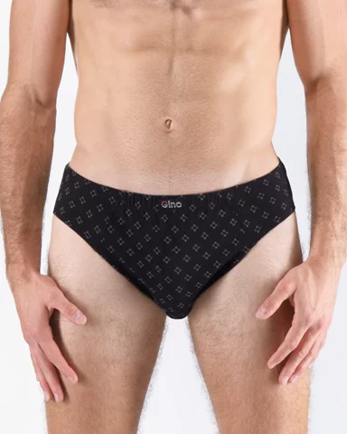 Pánské slipy nadměrné GINO 71133P černá šedá XXL/3XL