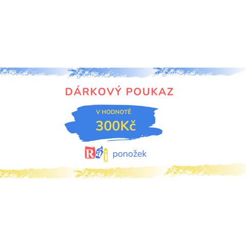 Dárkový poukaz z RÁJE PONOŽEK - 300 Kč poukázka 300Kč