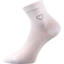 Ponožky dámské FILIONA jednobarevné se srdíčkem BÍLÉ (3 páry)