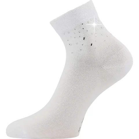 Ponožky dámské elegantní FLITANA 03 s kamínky BÍLÉ (3 páry)