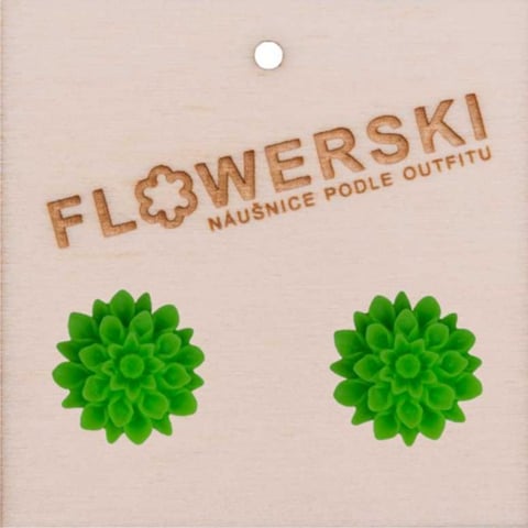 Náušnice - FLOWERSKI GREEN NEON