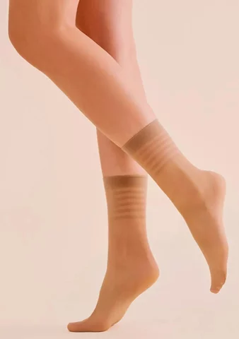 Dámské klasické ponožky Yoko 1197 GABRIELLA beige (j.bez) UNI