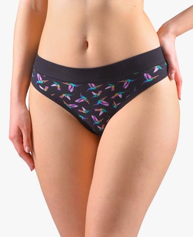 Dámské klasické kalhotky s úzkým bokem GINA 10273P černá fialová XL/XXL Dámské klasické kalhotky s úzkým bokem GINA 10273P černá fialová XL/XXL