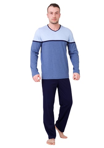 Pánské pyžamo Gaspar 541 HOTBERG modrá světlá XL
