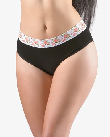 Dámské klasické kalhotky GINA 10278P černá maracuja L/XL