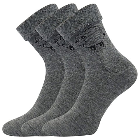 Ponožky OVEČKANA tmavě šedá melé 35-38 (23-25)