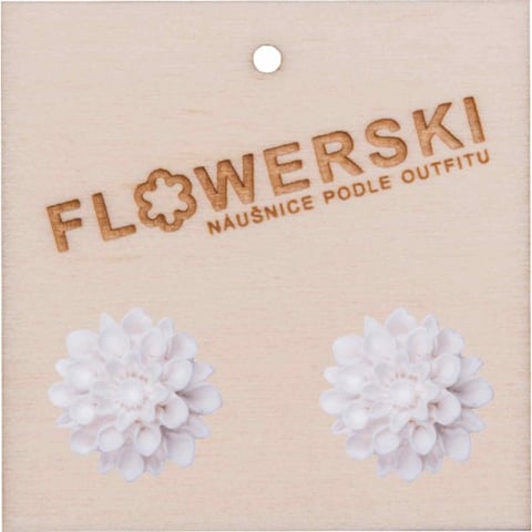 Náušnice - FLOWERSKI SNOW WHITE