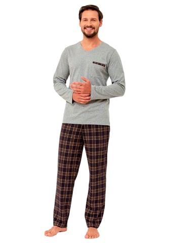 Pánské pyžamo Diego HOTBERG šedá melír XL