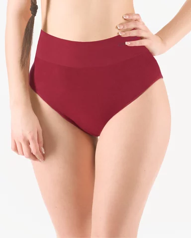 Dámské kalhotky klasické s vysokým pasem GINA Bamboo 00036P brandy XL/XXL