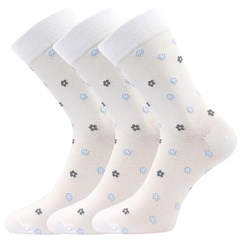 Dámské ponožky LONKA FLOWRANA bílá 39-42 (26-28)