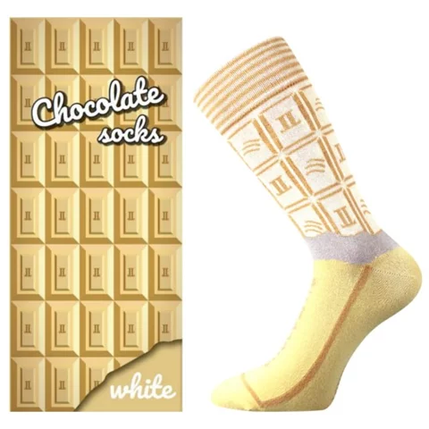 Dárková krabička ponožek Lonka CHOCOLATE white pánské