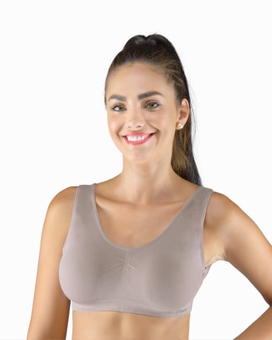 Dámská podprsenka se širokými ramínky GINA 07016P šedohnědá M/L