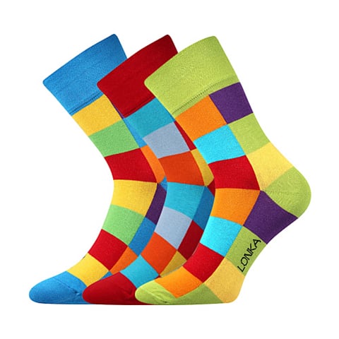 Společenské ponožky Lonka DECUBE mix barevné 39-42 (26-28)