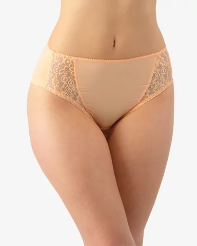 Dámské kalhotky klasické vyšší se širokým bokem GINA 10120P lososová XL/XXL