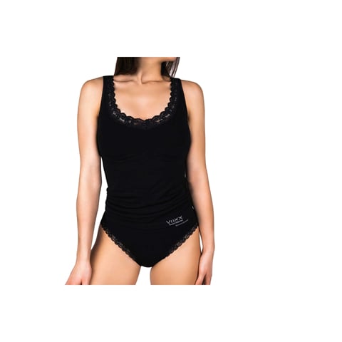 Košilka dámská bambusová BAMBOO SEAMLESS 010 s krajkou BLACK (černá)