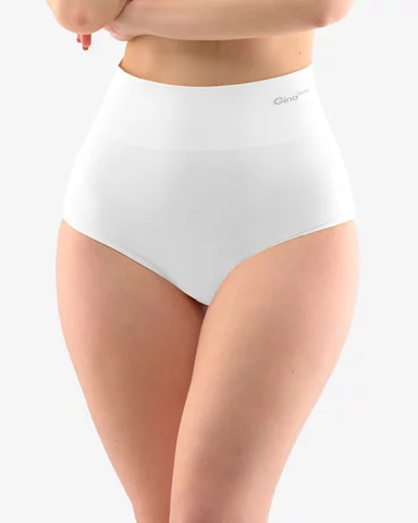 Dámské kalhotky klasické s vysokým pasem GINA Bamboo 00036P bílá XL/XXL