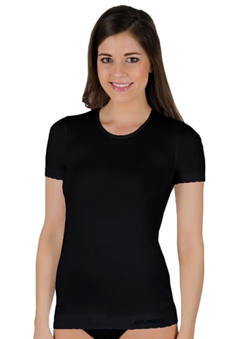 Dámské tričko krátký rukáv SS00970 BRUBECK bavlna černá XL