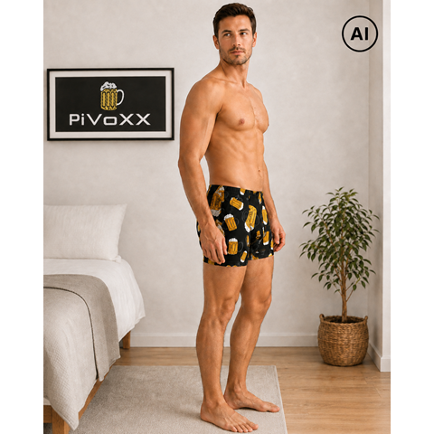 Pánské boxerky Kevin PiVoXX pivo velké černá černá XL