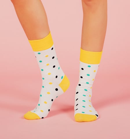 Ponožky LØVE+FUN SOCKS - POLKA DOT YELLOW