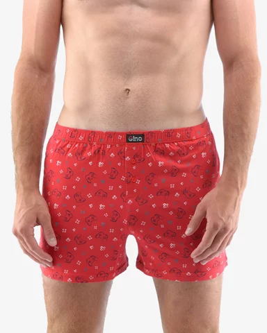 Pánské volné trenky GINO 75180P červená lékořice L/XL