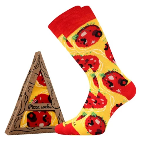 Ponožky originální s motivem PIZZA v krabičce PEPPERONI vzor 4