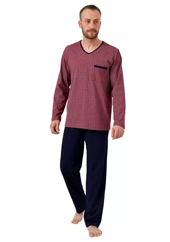Pánské pyžamo Big Carl 1003/02 HOTBERG bordo (vínová) XXL