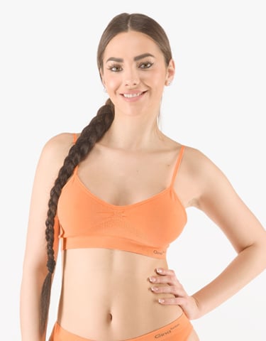 Dámský top s úzkými ramínky GINA 07010P tm. lososová M/L Dámský top s úzkými ramínky GINA 07010P tm. lososová M/L