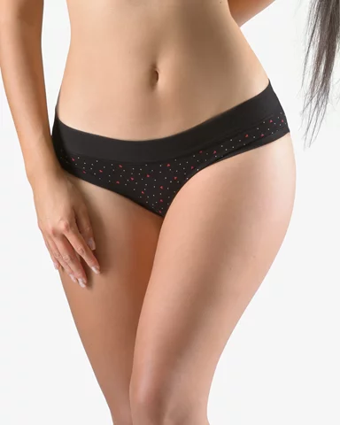 Dámské francouzské kalhotky GINA 14158P černá červená M/L