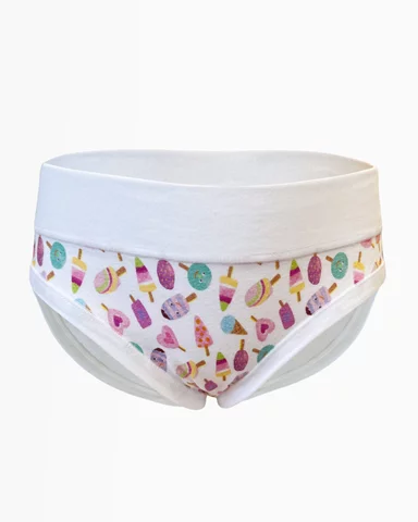 Dívčí klasické kalhotky GINA 20026P bílá levandulová 116/122